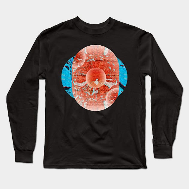 Psychedelic Abstract Bird and Water Art Long Sleeve T-Shirt by AbstractF